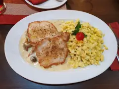 SchweinelendeChampingionrahmsoße